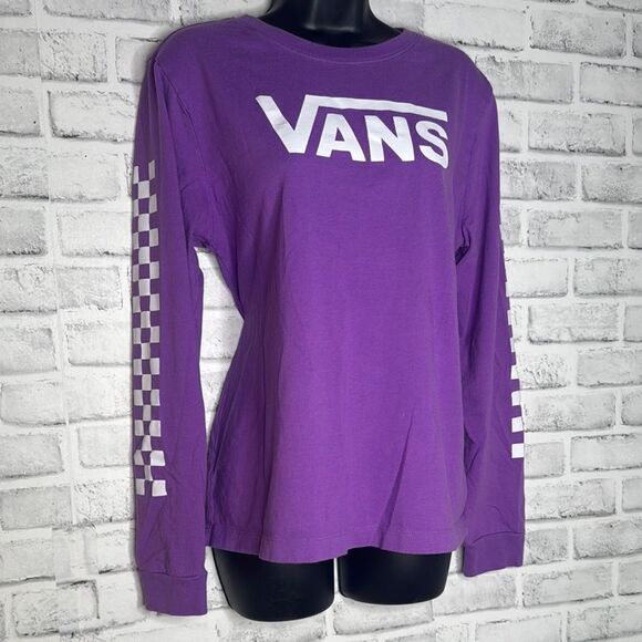 Vans Purple Long Sleeve T-Shirt with Crew Neck and Relaxed Fit - Picture 3 of 4